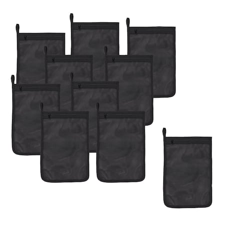 Ergodyne Zippered Mesh Wash Bag 10 Pack, Black 13721
